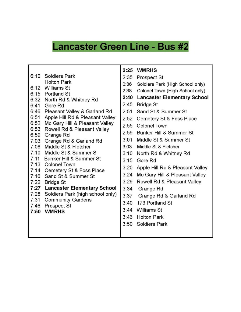 green bus route