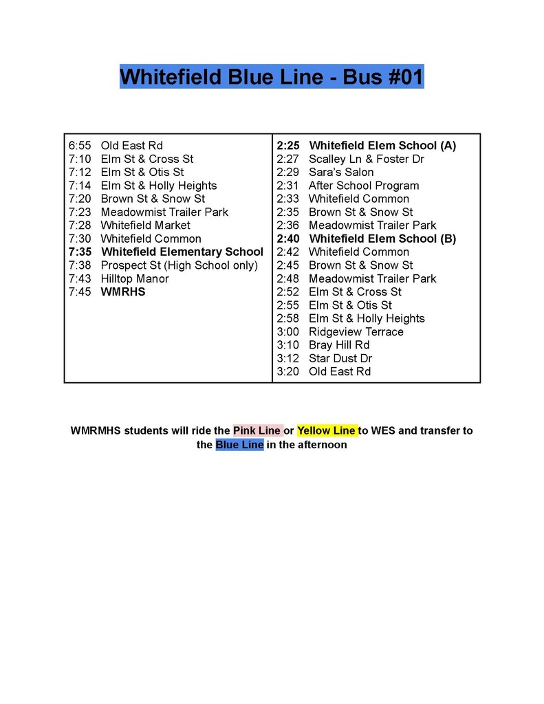 blue bus route