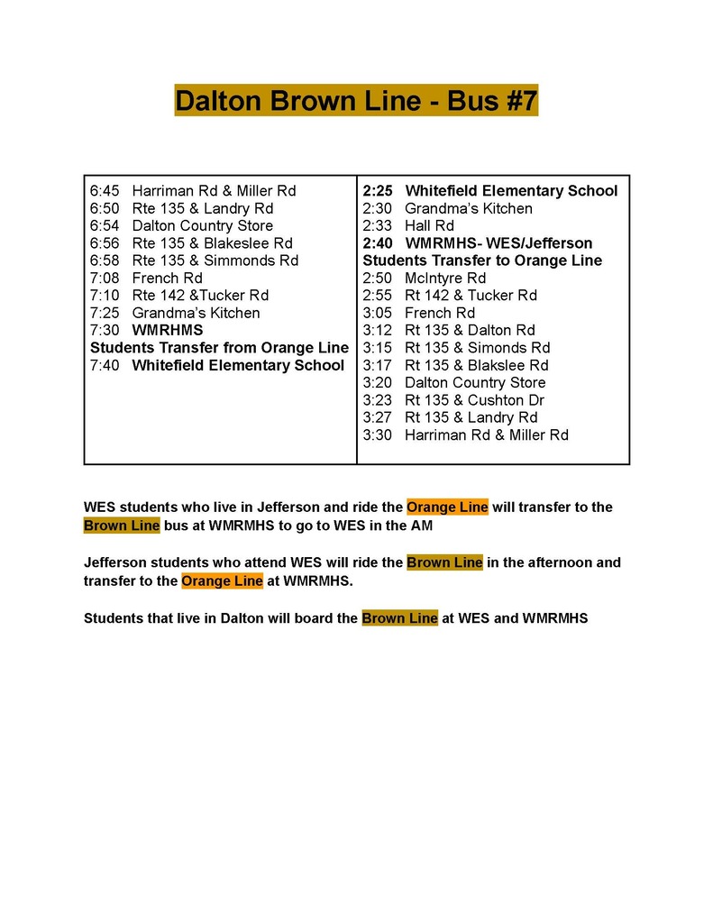 brown bus route