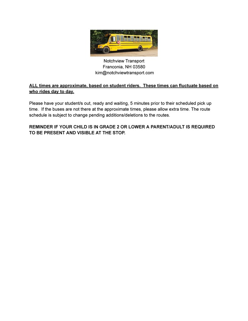 Notchview bus changes Sept 22 2026