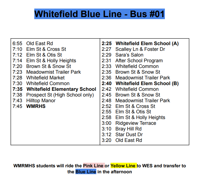 Updated Bus Info