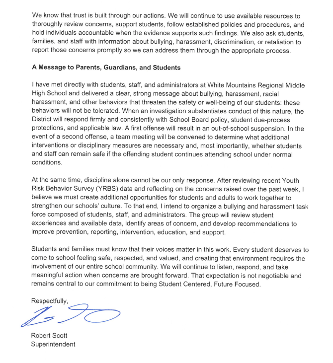 Superintendent letter page 2