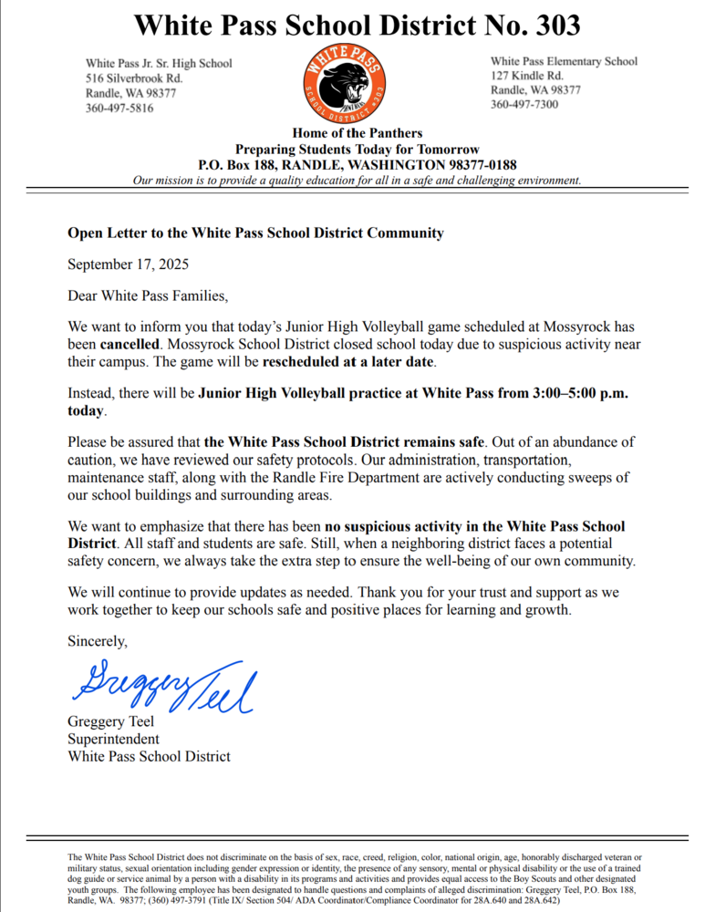Open Letter regarding safety