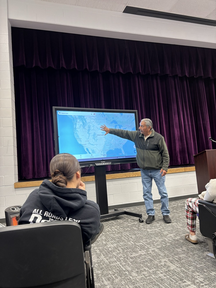 Russell Eagle Bear showing map