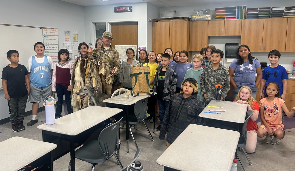 Trapper Joe with the 4th Graders