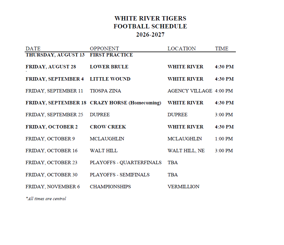 football schedule
