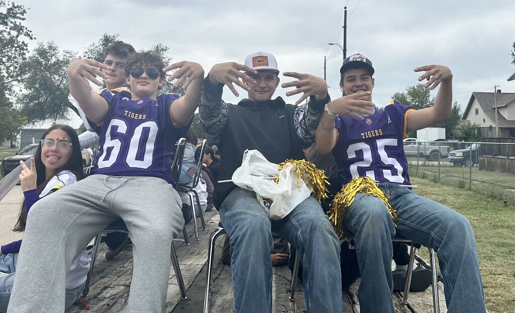 Students celebrating homecoming