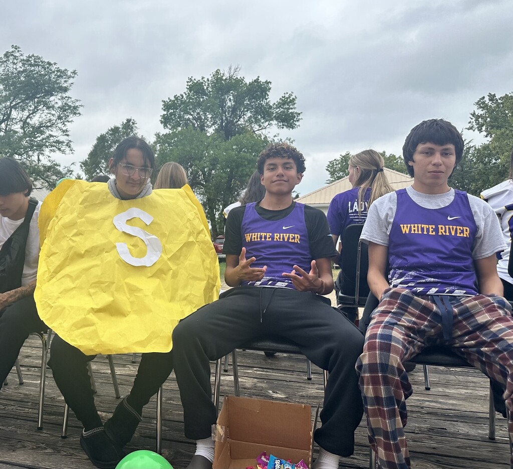 Students celebrating homecoming