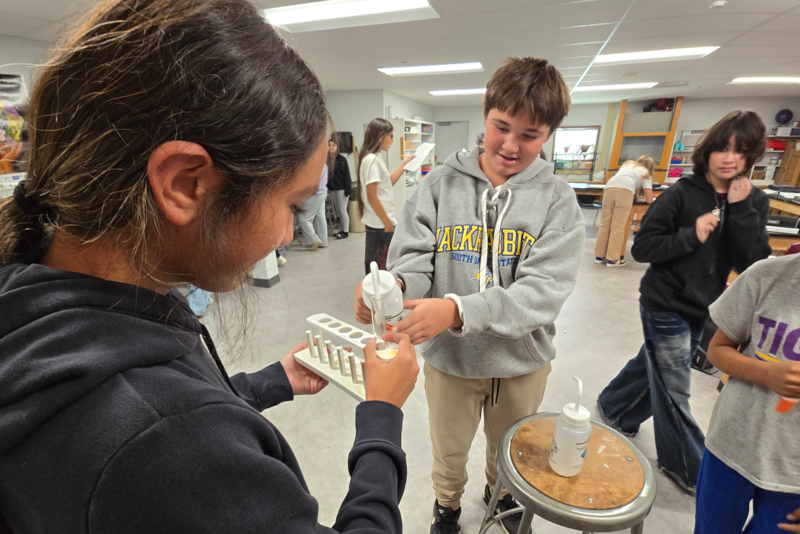 Students extracting DNA