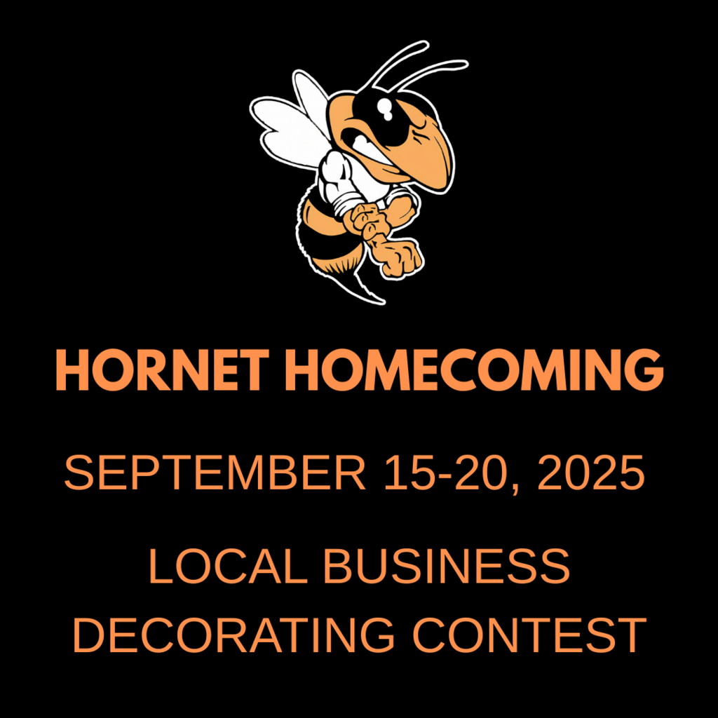 Hornet logo - Homecoming local business decorating contest