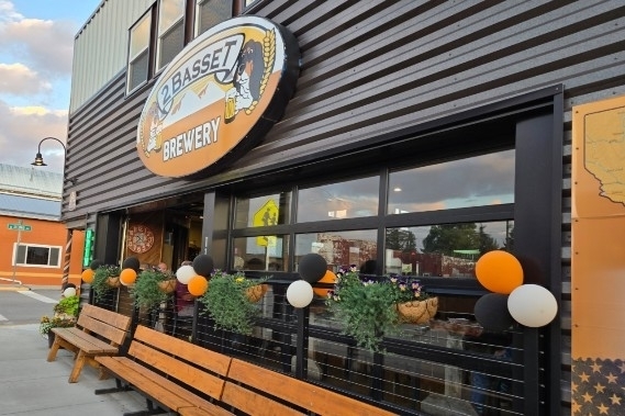 2 Bassett Brewery with Hornet black and orange decorations