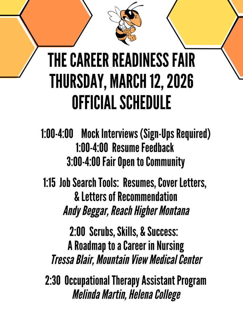 Career Fair Official Schedule with Hornet/Hive Logo