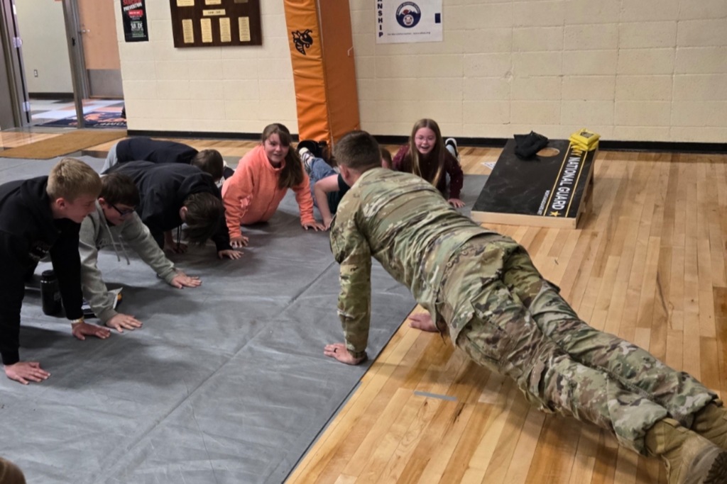 Students are tested by one of our military tables at the career fair.