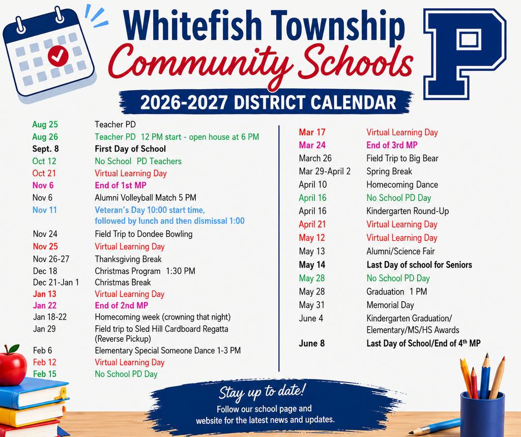 Calendar for 26-27