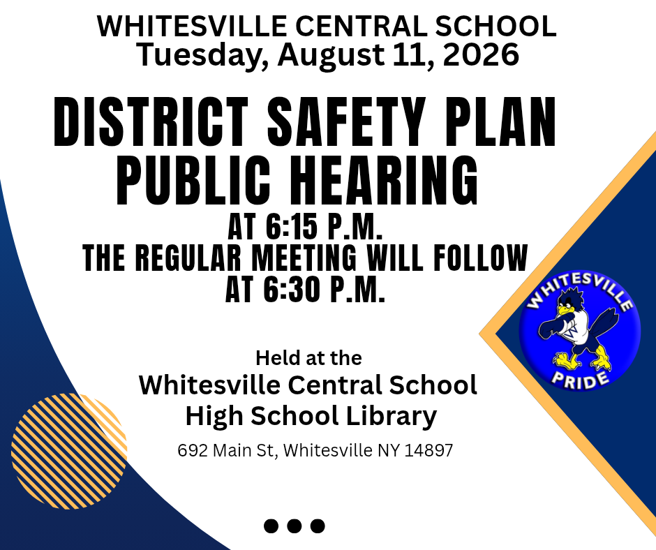 Whitesville Central School BOE Meeting August 11, 2026