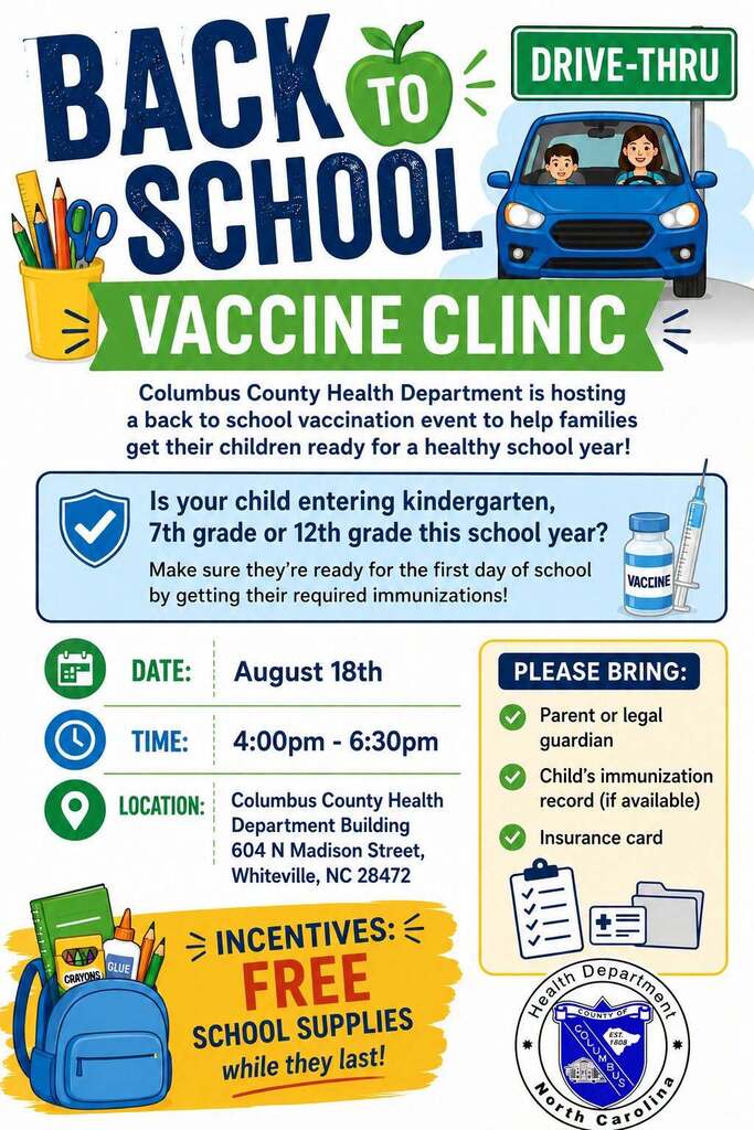 Vaccine clinic Columbus County Health Department