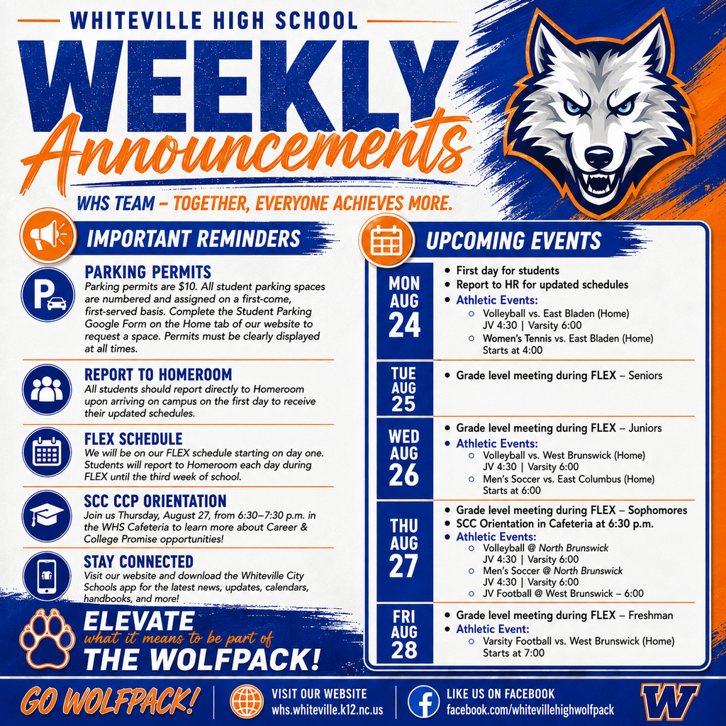 Week of 8/24-8/28, 2026