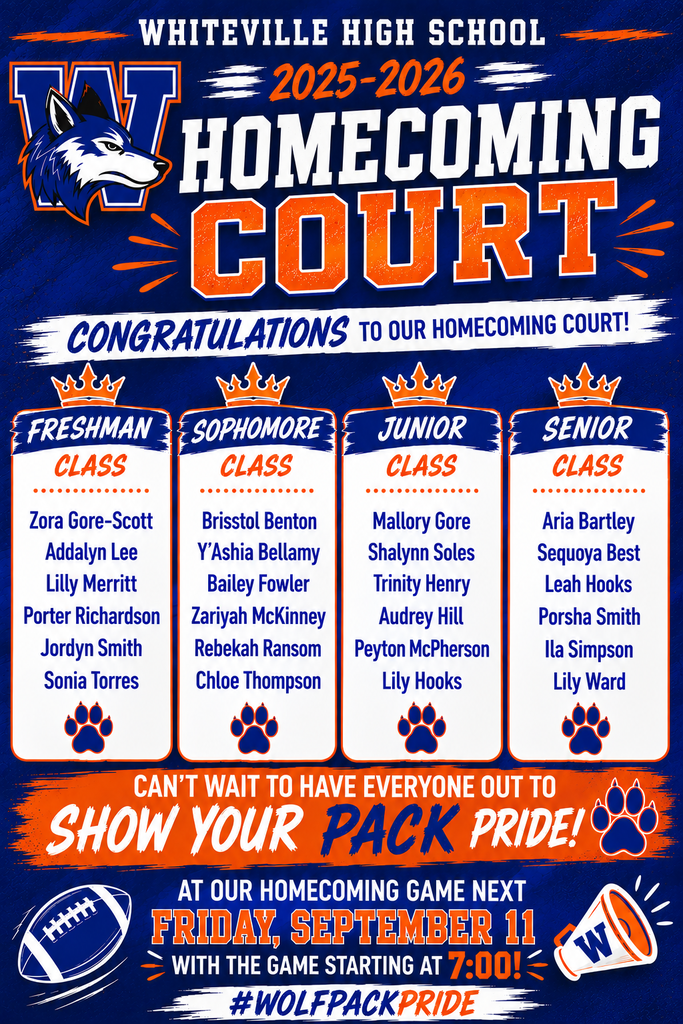 WHS 2026 Homecoming Court
