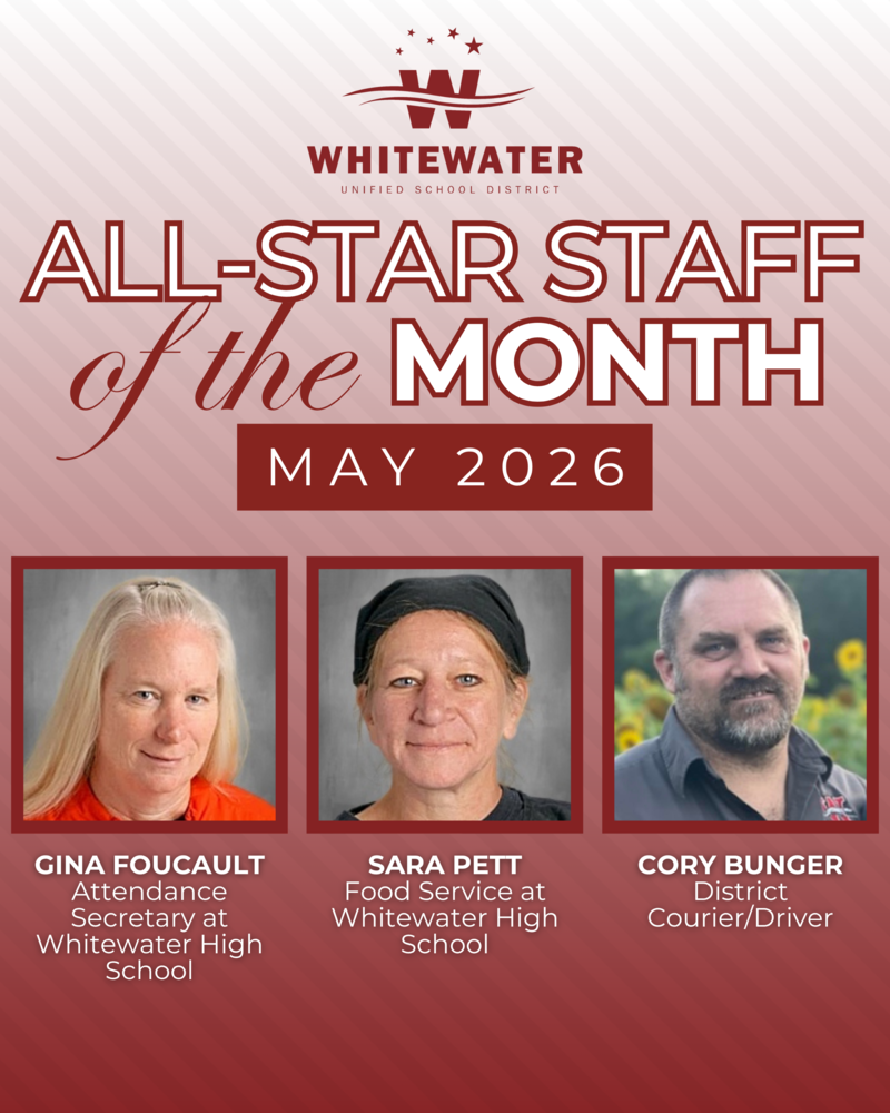ALL-STAR STAFF OF THE MONTH MAY 2026