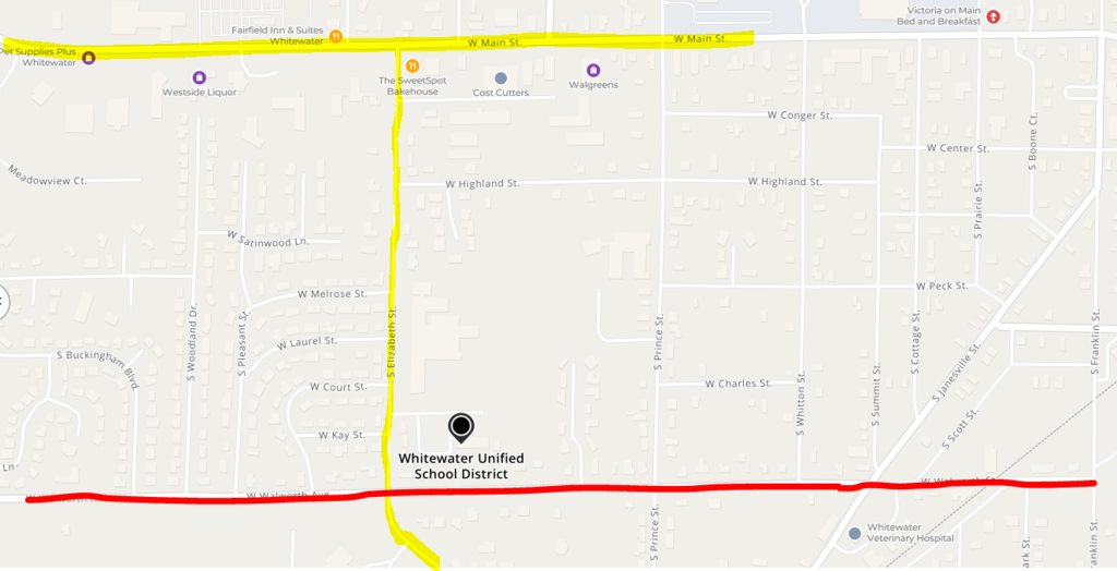 Road closure map