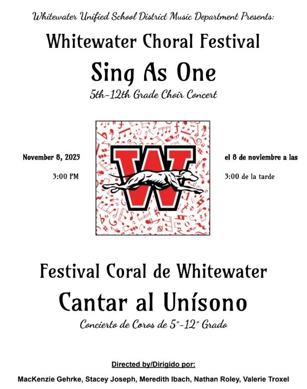 Whitewater Choral Festival Flyer