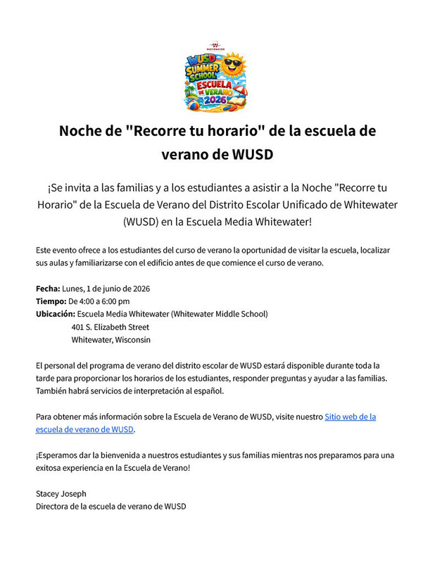 WUSD SUMMER SCHOOL SPANISH
