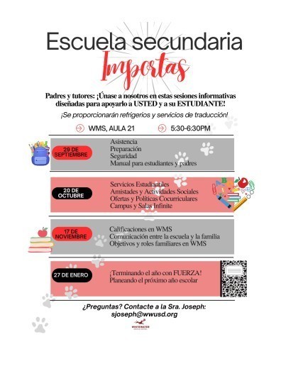 Middle School Matters meeting notice