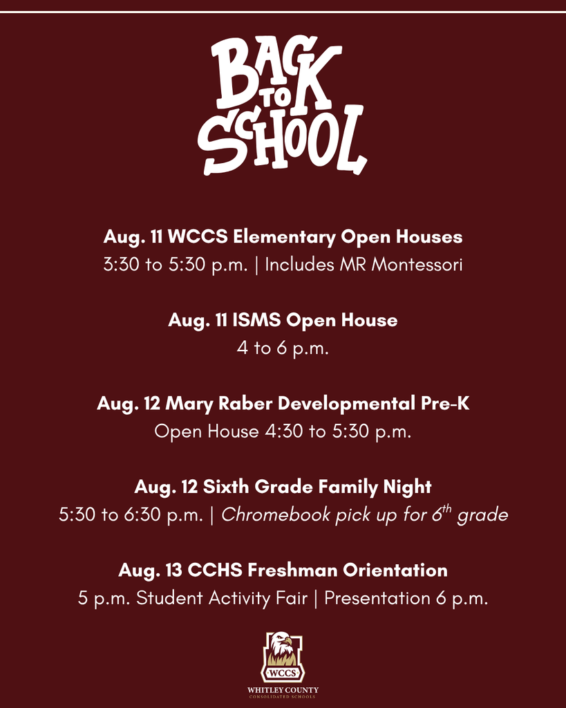 Back to School Open Houses