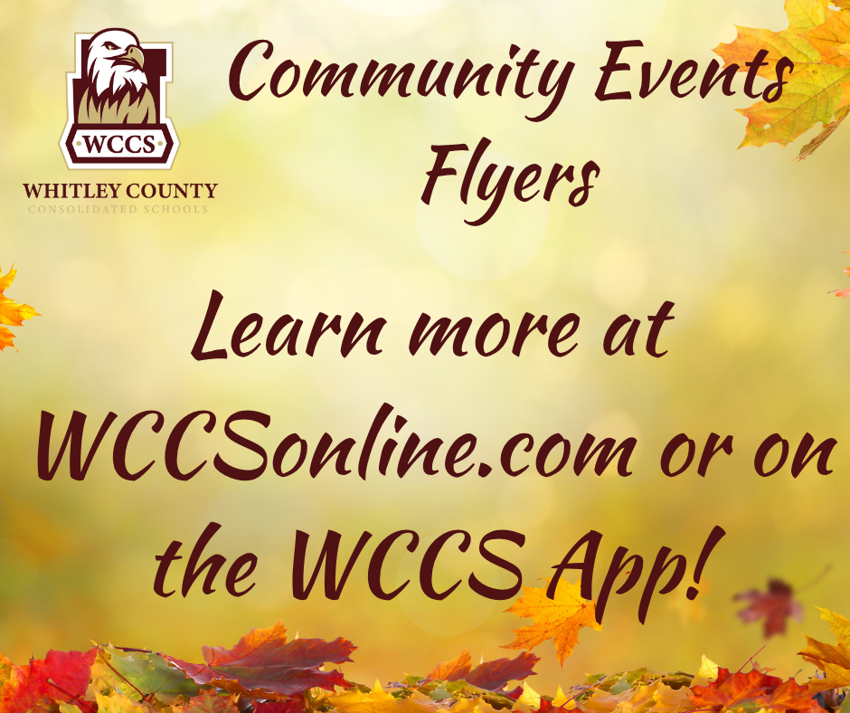 WCCS Fall Community Events flyers @WCCSonline.com