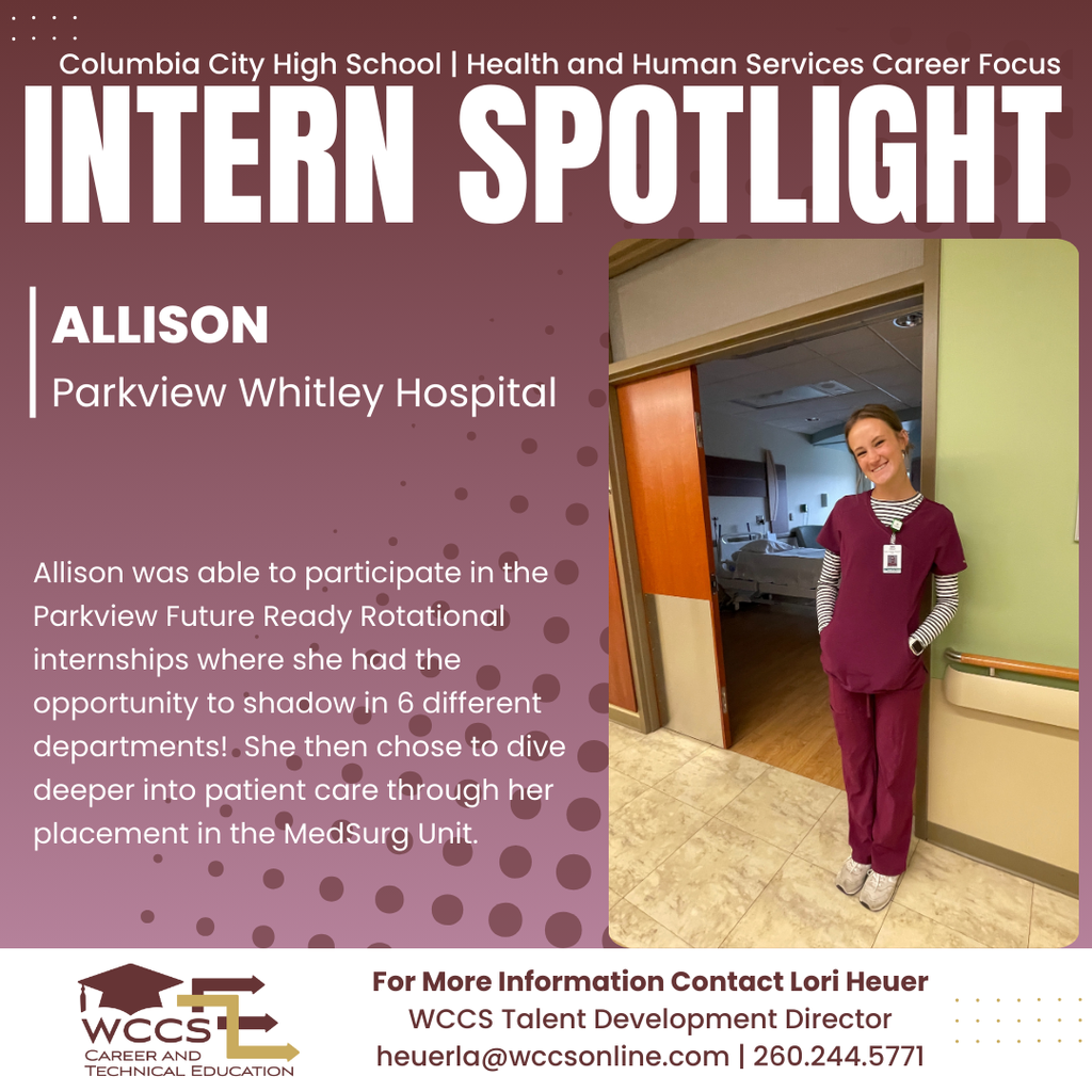 Intern Spotlight, Allison, Parkview Whitley Hospital