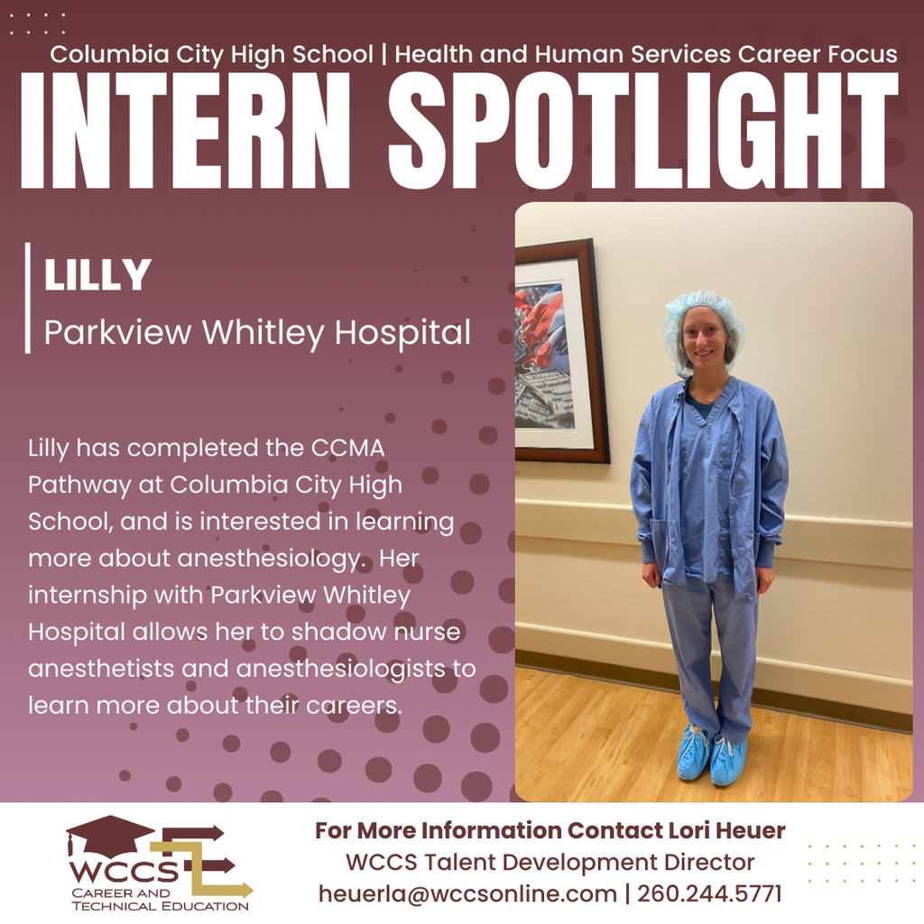 Intern Spotlight, Lilly, Parkview Whitley Hospital