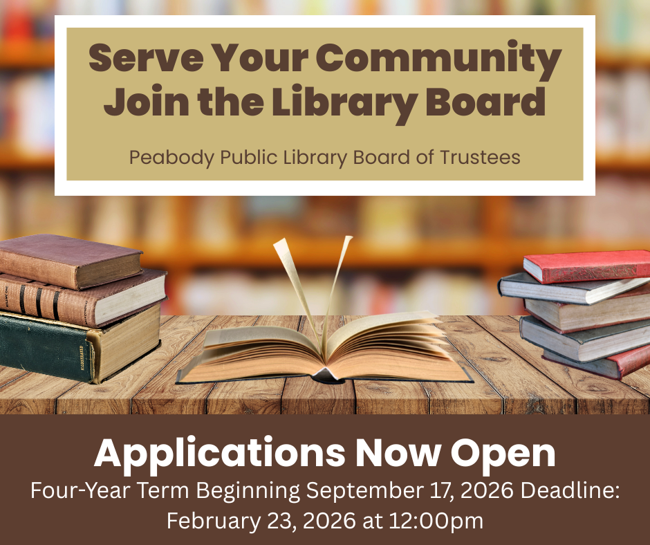 Peabody Library Board Applications open