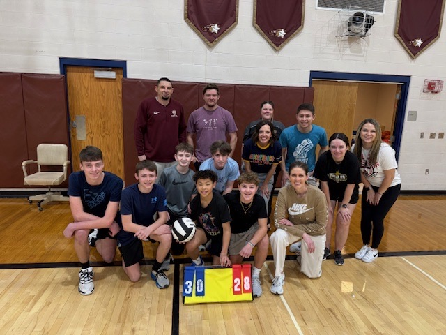 8th staff vs student volleyball