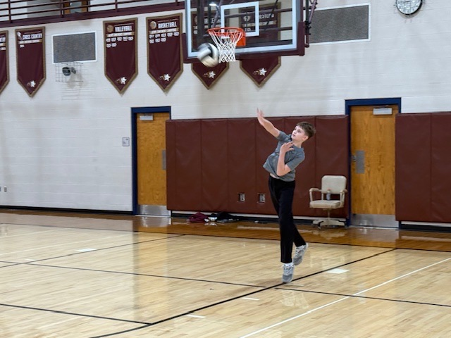 8th staff vs student volleyball