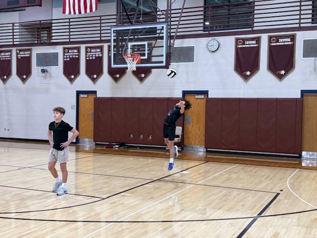 8th staff vs student volleyball