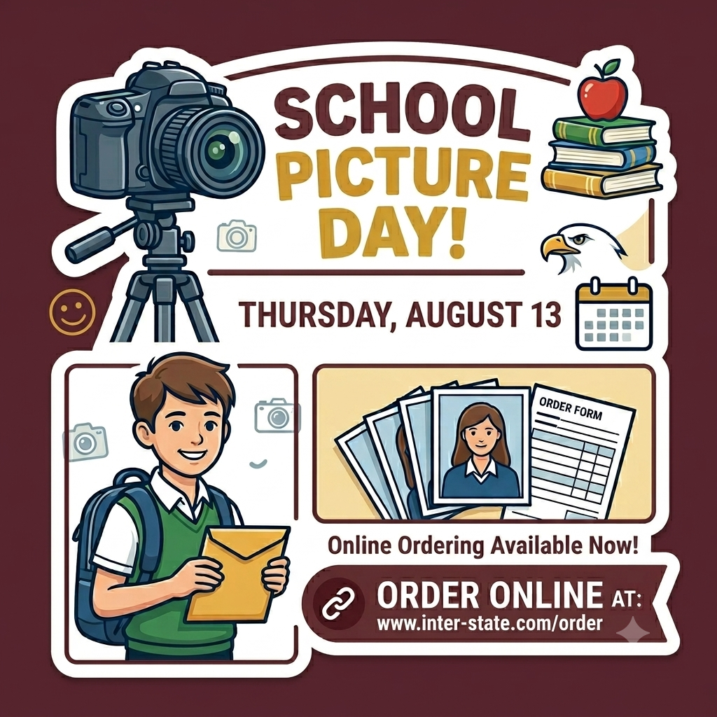 2026 School Picture Day on Thursday, August 13