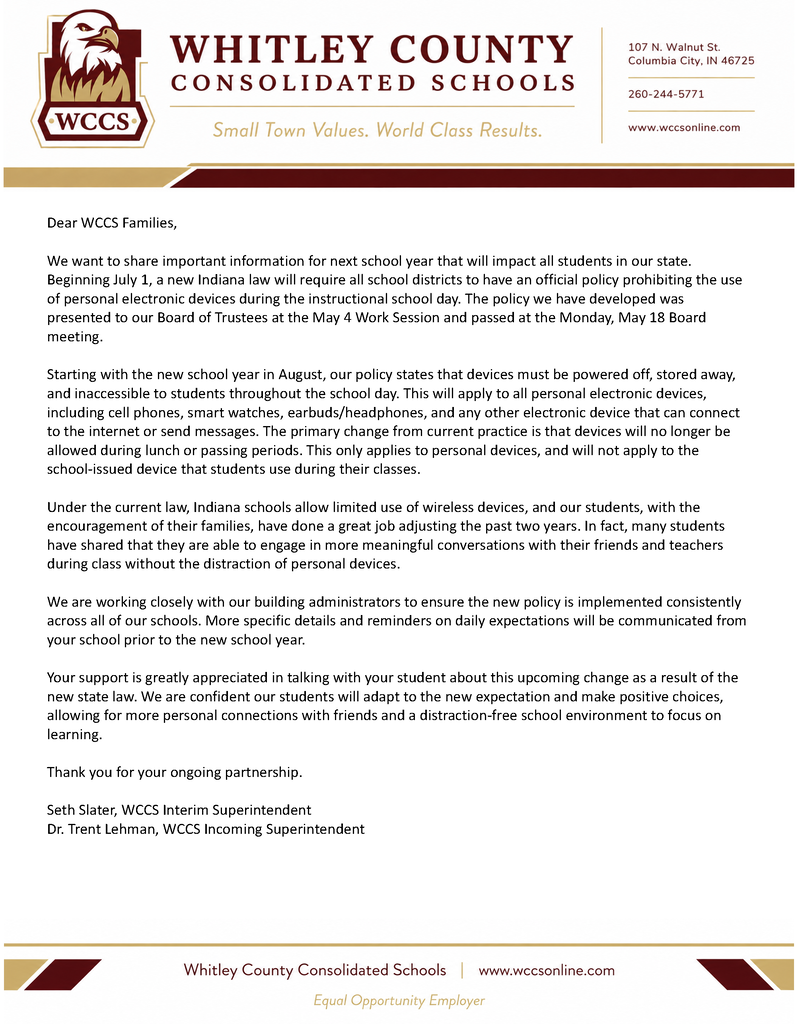 Bell to Bell Letter Notice