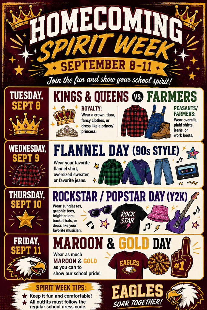 Homecoming spirit week theme days