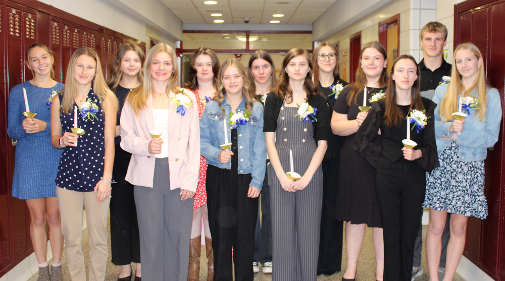 New members about to be inducted into the Whitney Point High School chapter of the National Honor Society on December 4, 2025.