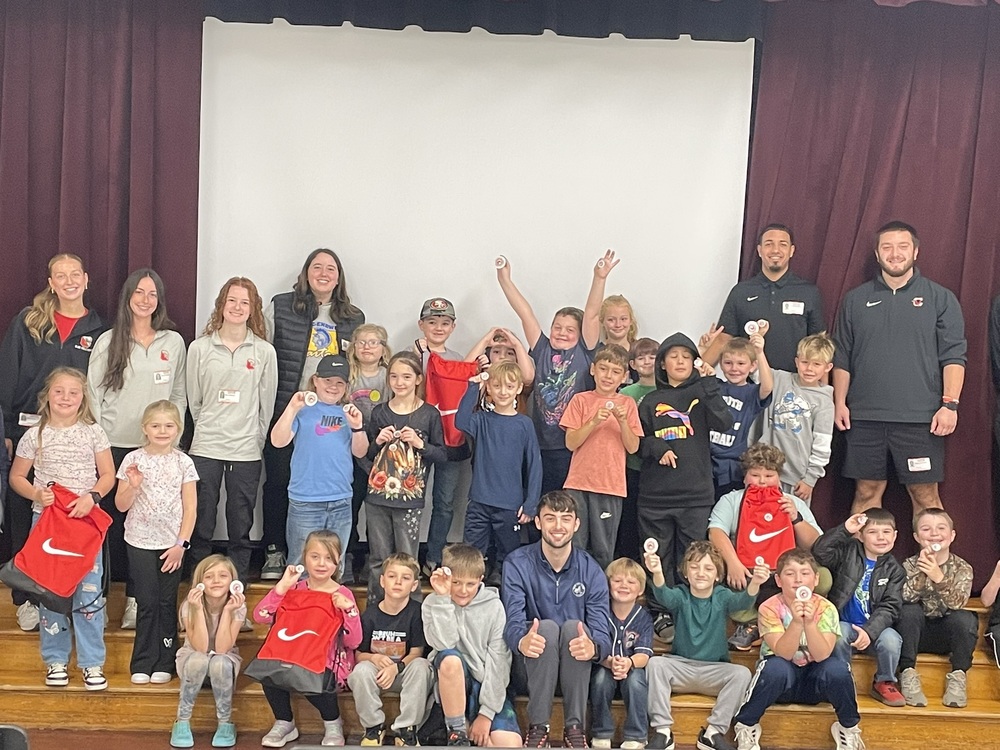 Caryl Adams second and third graders who participated in the after-school Sports Club with SUNY Cortland Physical Education students.