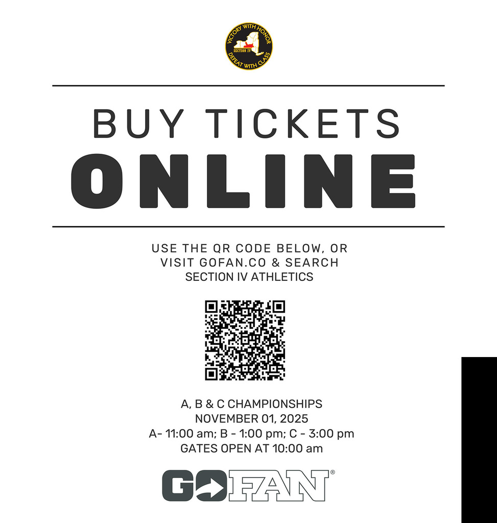 Buy tickets online for the Class C championships that begin at 3 p.m. on November 1, 2025, at Windsor High School.