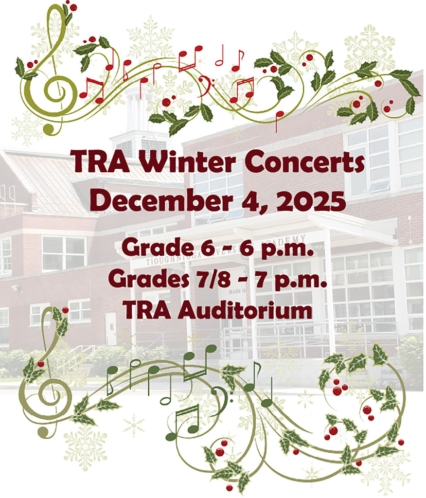Tioughnioga Riverside Academy Winter Concerts for Grades six, seven and eight are December 4, 2025.