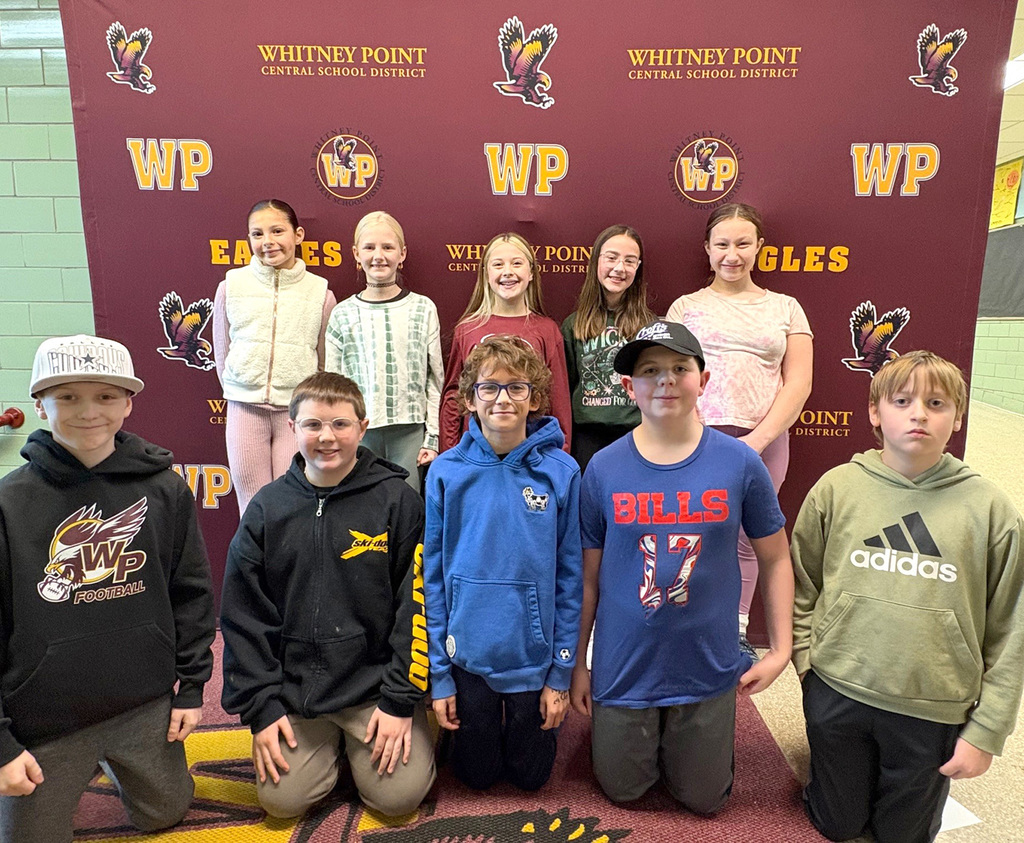 Sixth Grade Students of the Month for November at the Tioughnioga Riverside Academy.