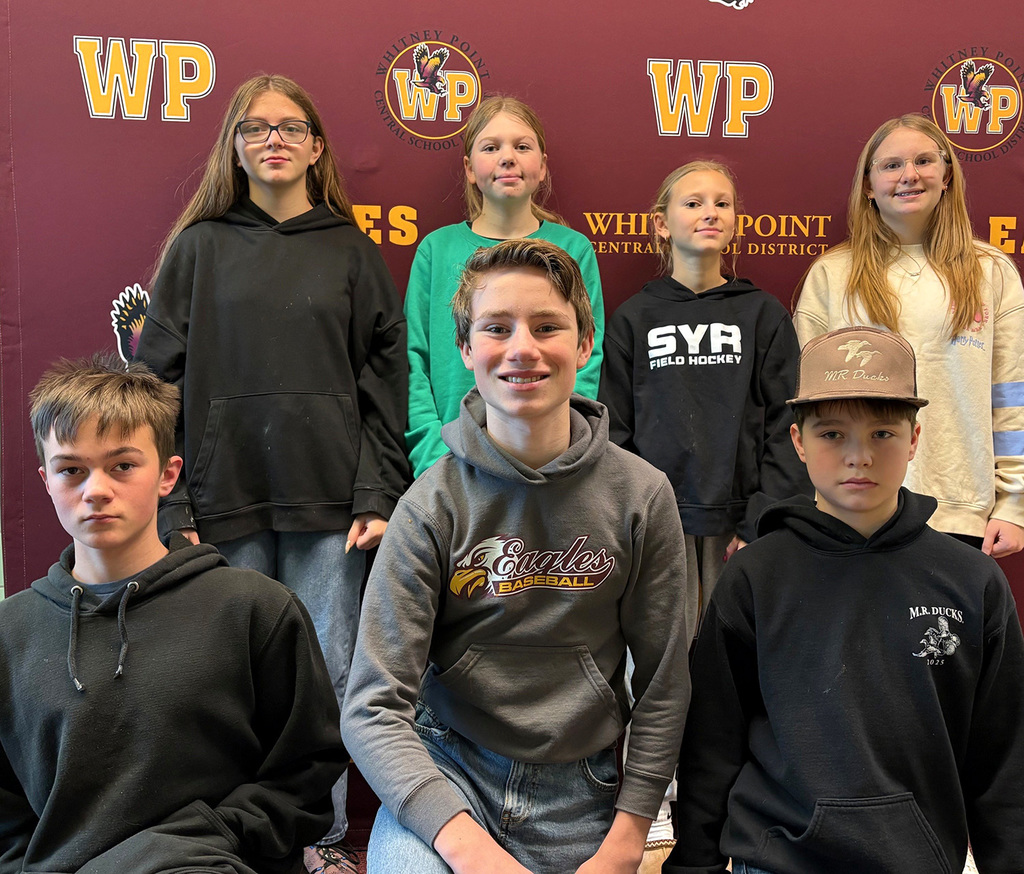 Eighth graders selected as November Students of the Month at Tioughnioga Riverside Academy.