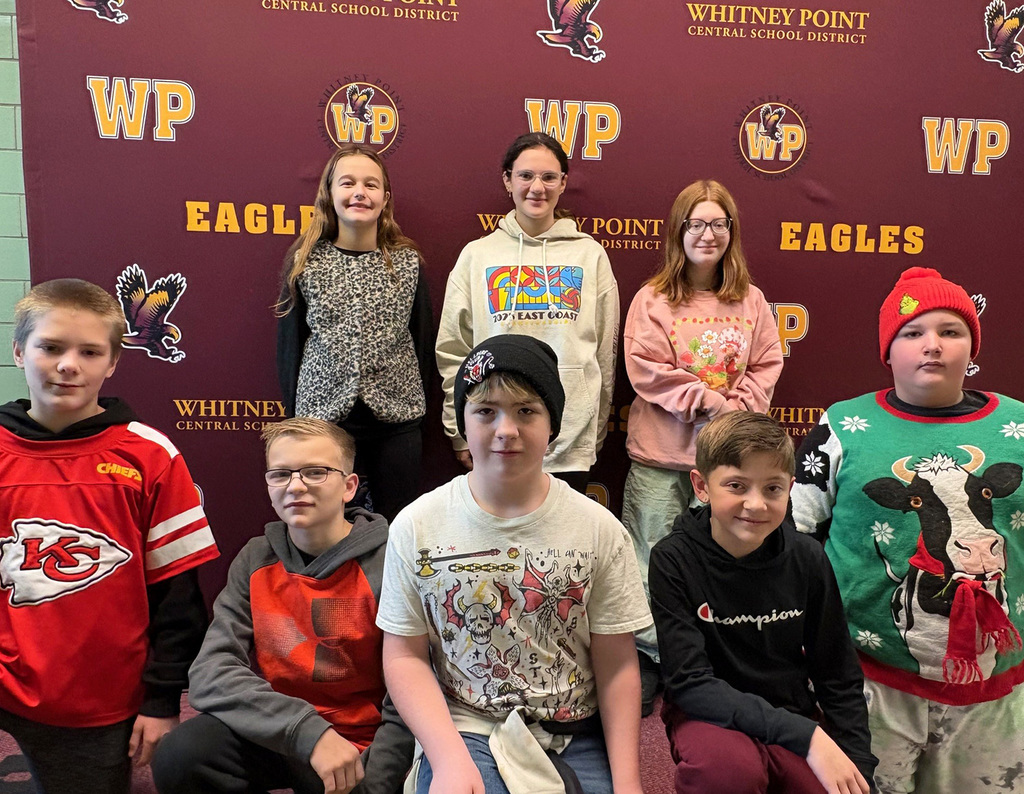 Seventh grade Students of the Month for November at Tioughnioga Riverside Academy.