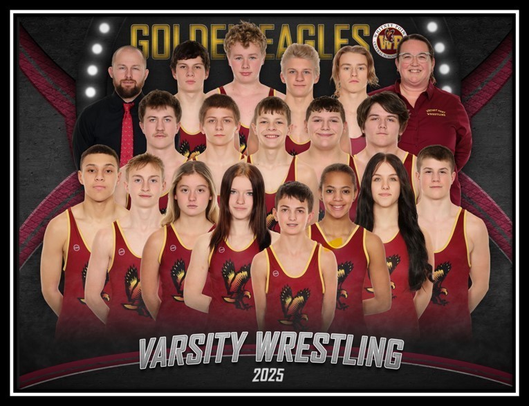Golden Eagles Varsity Wrestling 2025 team.
