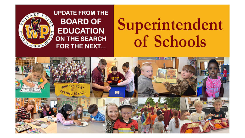 Update from the Board of Education on the search for the next Superintendent of Schools.