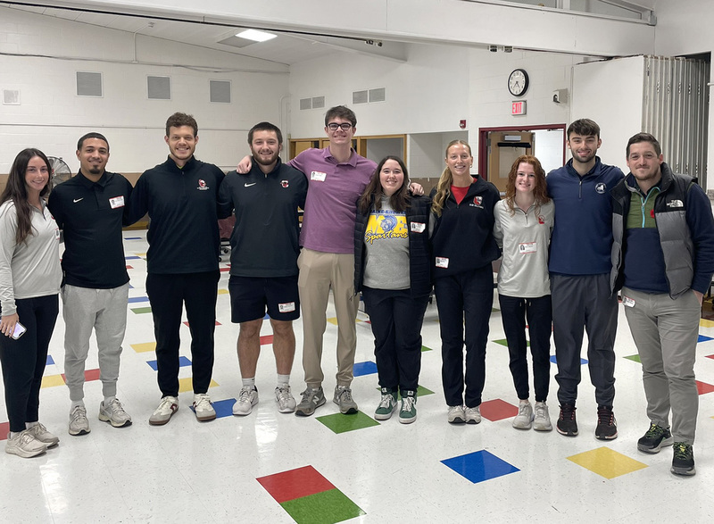 SUNY Cortland students studying Physical Education with their teacher at Caryl Adams Primary School.