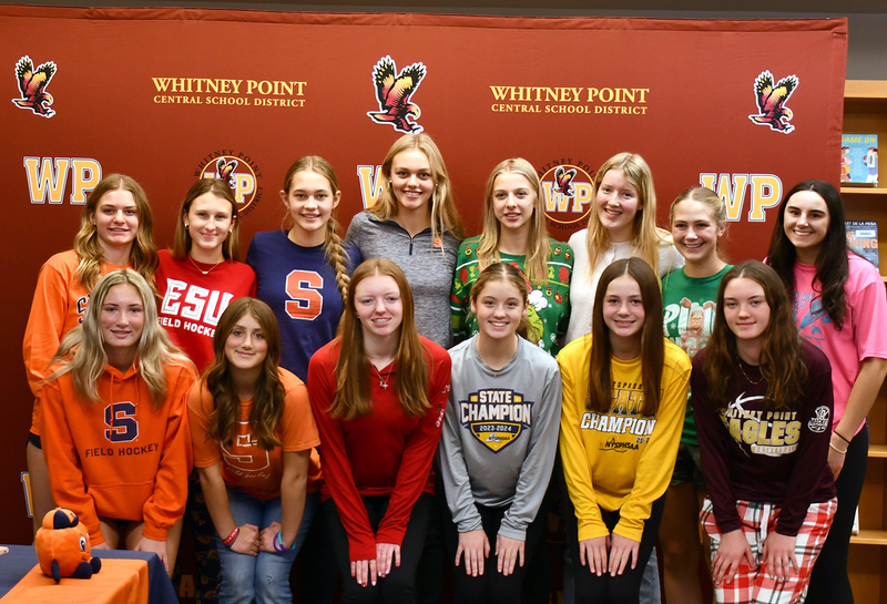 Genevieve with her field hockey teammates and friends after her letter of intent signing ceremony.
