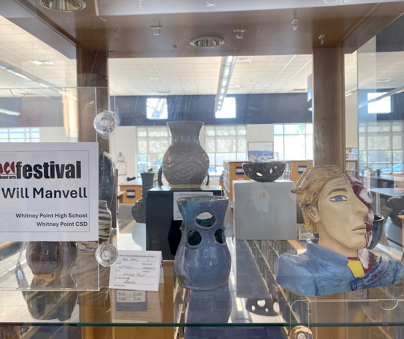 The final grouping of ceramic art created by Whitney Point High School students that is displayed as part of the daVinci Visual Arts Festival in May 2026.